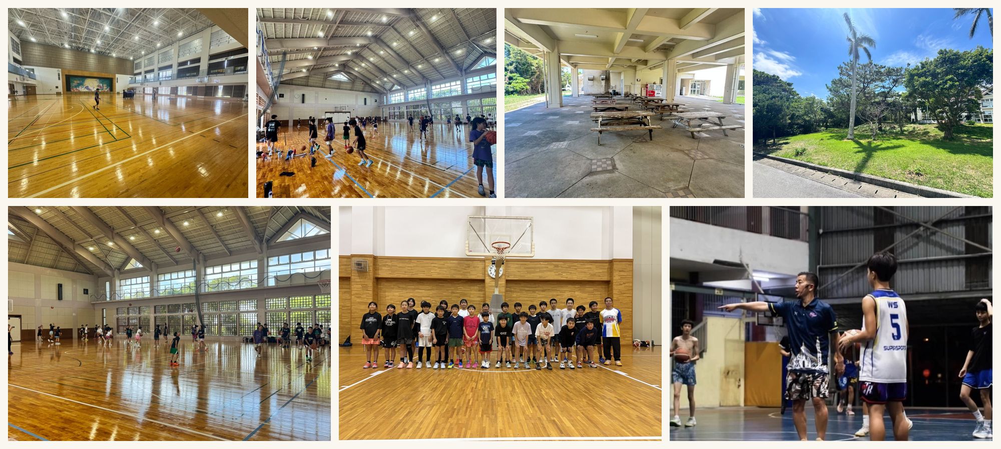 Photo collage from past RBA basketball camps